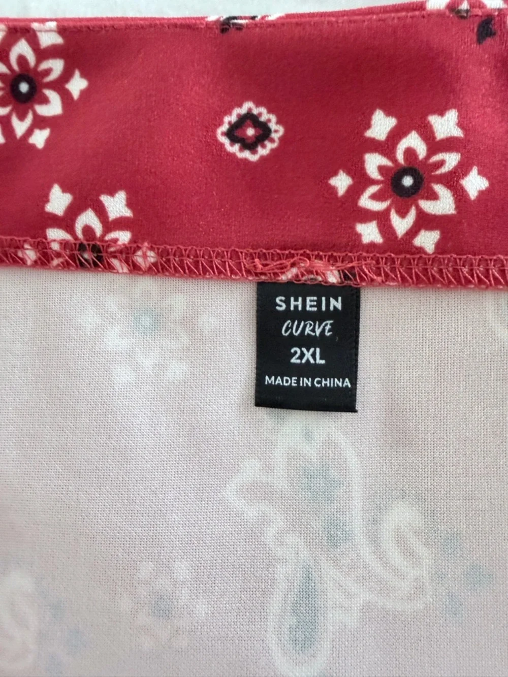 SHEIN Red Paisley Bandana Print Skirt - Picture 2 of 2